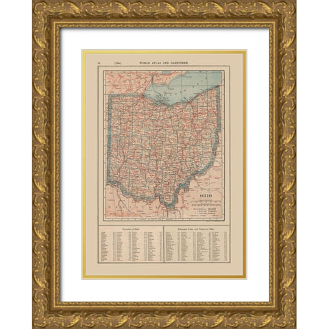 Ohio - Reynold 1921 Gold Ornate Wood Framed Art Print with Double Matting by Reynold