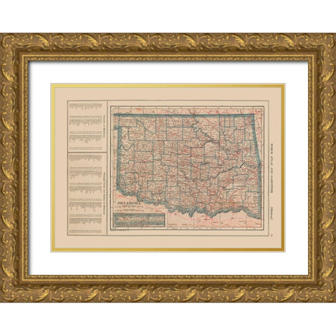 Oklahoma - Reynold 1921 Gold Ornate Wood Framed Art Print with Double Matting by Reynold