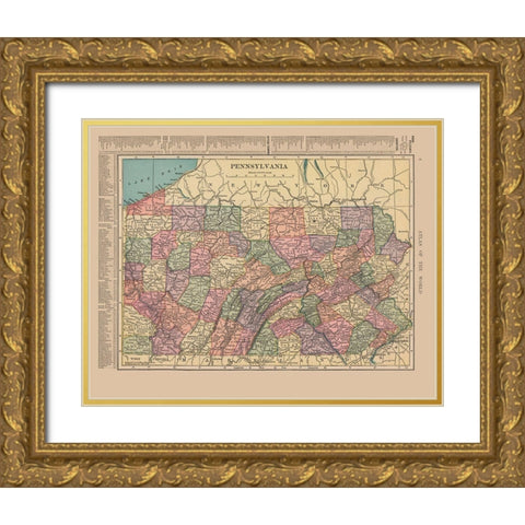 Pennsylvania - Hammond 1910 Gold Ornate Wood Framed Art Print with Double Matting by Hammond