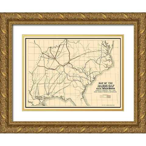 Rabun Gap Railroad - Keenan 1850 Gold Ornate Wood Framed Art Print with Double Matting by Keenan