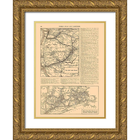 Salt Lake Route, New York - Railroad - Reynold Gold Ornate Wood Framed Art Print with Double Matting by Reynold