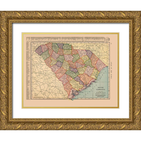 South Carolina - Hammond 1910 Gold Ornate Wood Framed Art Print with Double Matting by Hammond