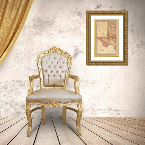 West Texas - Hammond 1910 Gold Ornate Wood Framed Art Print with Double Matting by Hammond