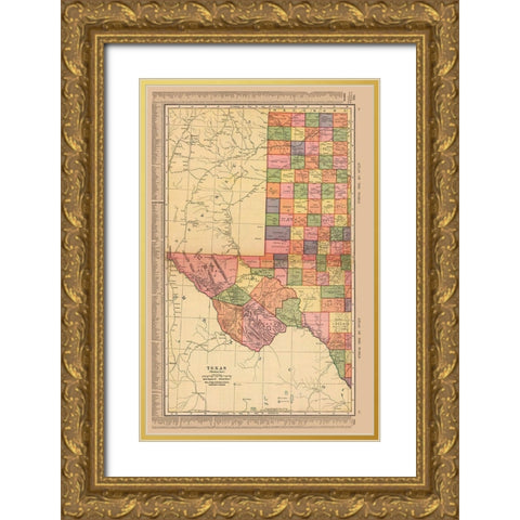 West Texas - Hammond 1910 Gold Ornate Wood Framed Art Print with Double Matting by Hammond