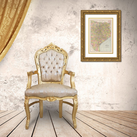 Eastern Texas - Cram 1892 Gold Ornate Wood Framed Art Print with Double Matting by Cram