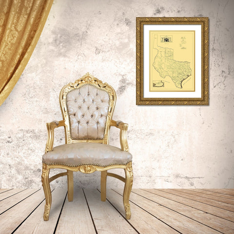 Texas - Freeman 1836 Gold Ornate Wood Framed Art Print with Double Matting by Freeman