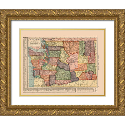 Washington - Hammond 1910 Gold Ornate Wood Framed Art Print with Double Matting by Hammond