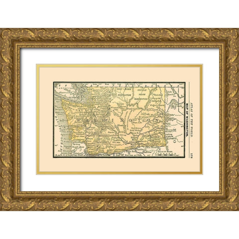Washington - Alden 1886 Gold Ornate Wood Framed Art Print with Double Matting by Alden