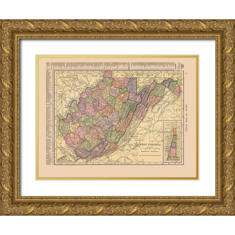 West Virginia - Hammond 1910 Gold Ornate Wood Framed Art Print with Double Matting by Hammond