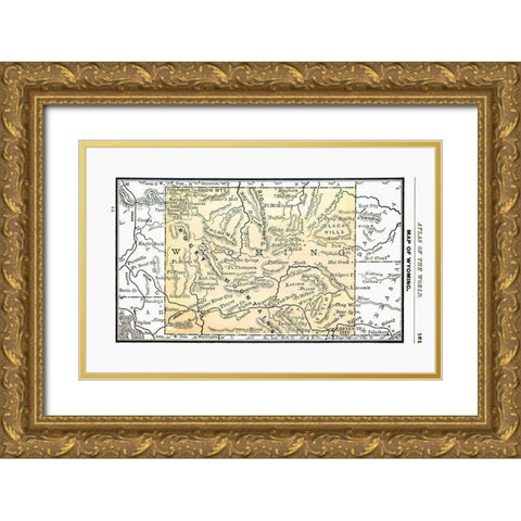 Wyoming - Alden 1886 Gold Ornate Wood Framed Art Print with Double Matting by Alden