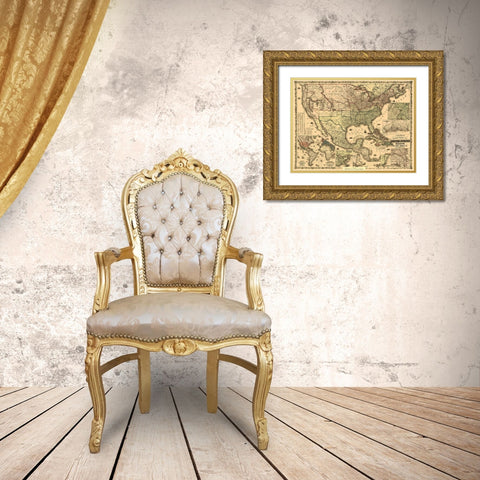 Railroads and Military, US, Mexico, West Indies Gold Ornate Wood Framed Art Print with Double Matting by Colton