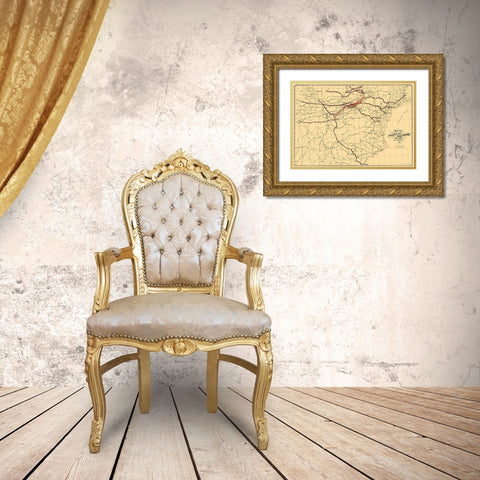 Atlantic and Great Western Railway - Bihan 1866 Gold Ornate Wood Framed Art Print with Double Matting by Bihan