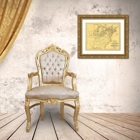 Atlantic Seaboard Trade Routes - Alpine 1853 Gold Ornate Wood Framed Art Print with Double Matting by Alpine