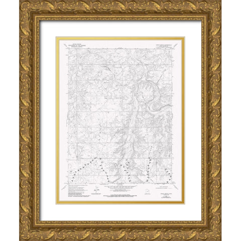 Archy Bench Utah Quad - USGS 1968 Gold Ornate Wood Framed Art Print with Double Matting by USGS