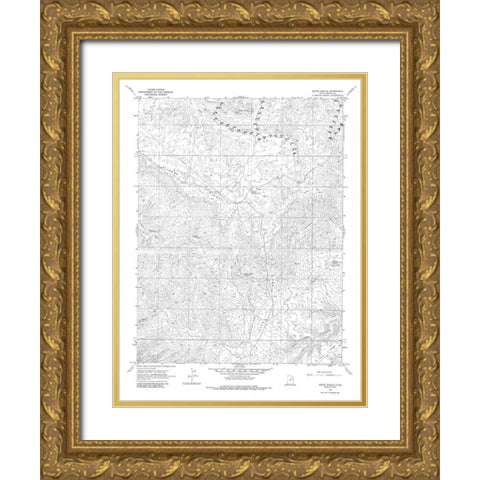 Bates Knolls Utah Quad - USGS 1966 Gold Ornate Wood Framed Art Print with Double Matting by USGS