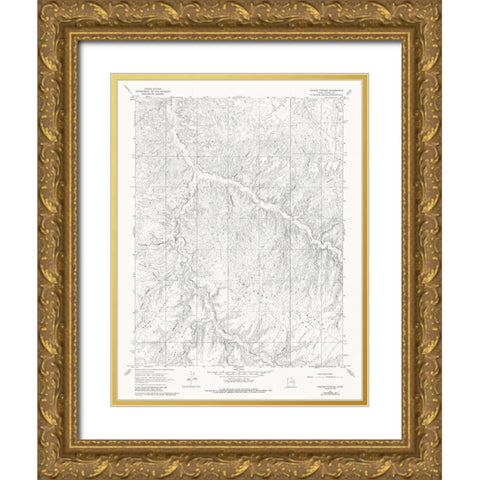 Cooper Canyon Utah Quad - USGS 1966 Gold Ornate Wood Framed Art Print with Double Matting by USGS