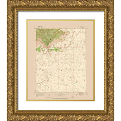 Cisco Springs Utah Quad - USGS 1970 Gold Ornate Wood Framed Art Print with Double Matting by USGS