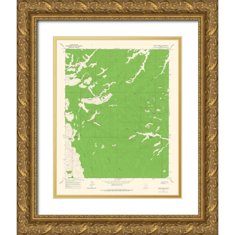 Death Ridge Utah Quad - USGS 1964 Gold Ornate Wood Framed Art Print with Double Matting by USGS
