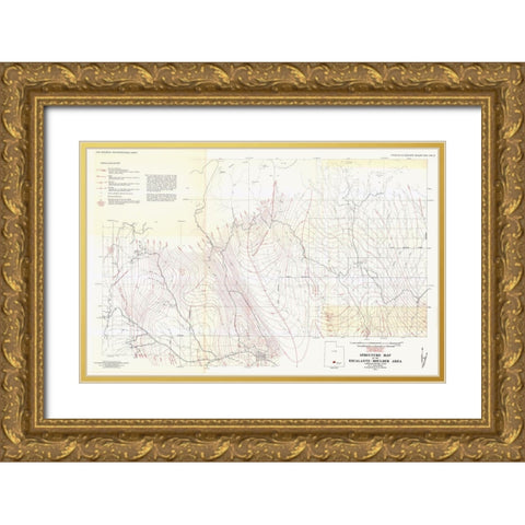 Esacalante Boulder Structure Utah Mines Gold Ornate Wood Framed Art Print with Double Matting by McFall