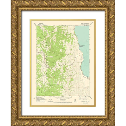 Garden City Utah Quad - USGS 1969 Gold Ornate Wood Framed Art Print with Double Matting by USGS