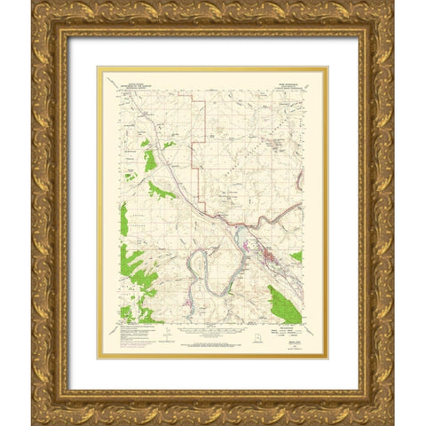 Moab Utah Quad - USGS 1959 Gold Ornate Wood Framed Art Print with Double Matting by USGS