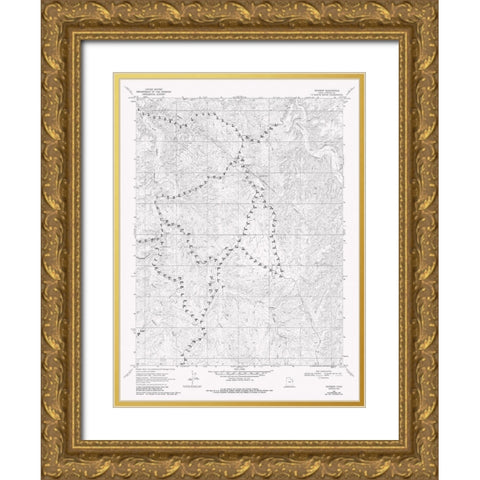 Rainbow Utah Quad - USGS 1968 Gold Ornate Wood Framed Art Print with Double Matting by USGS