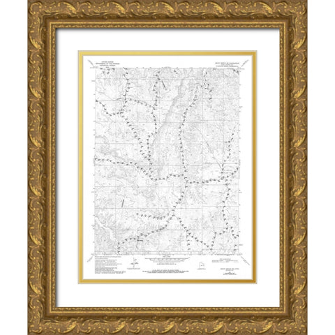South East Archy Bench Utah Quad - USGS 1968 Gold Ornate Wood Framed Art Print with Double Matting by USGS