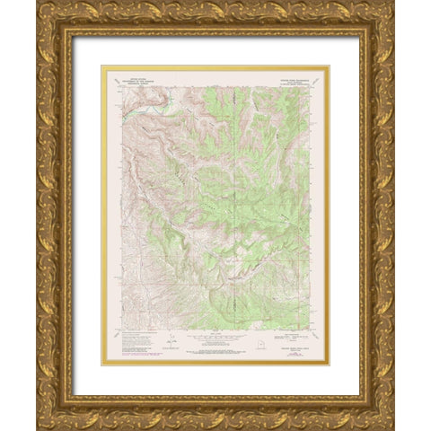 Weaver Ridge Utah Quad - USGS 1968 Gold Ornate Wood Framed Art Print with Double Matting by USGS