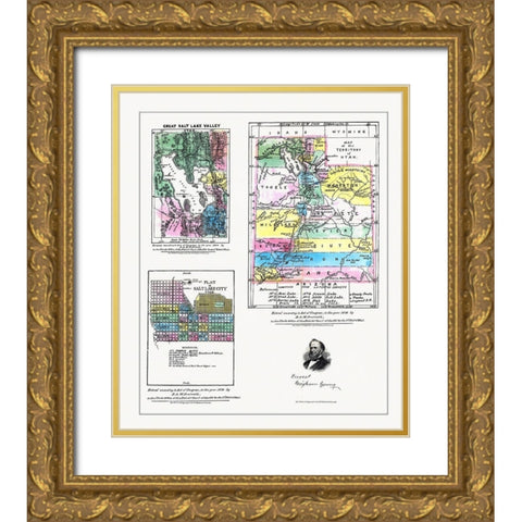 Utah Gold Ornate Wood Framed Art Print with Double Matting by Froiseth