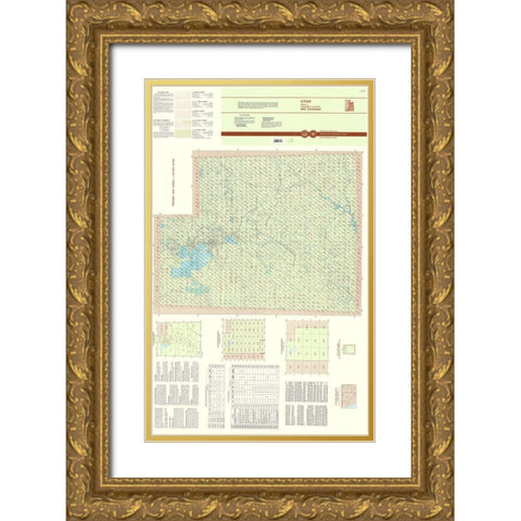 Utah Utah Index Quad - USGS 1996 Gold Ornate Wood Framed Art Print with Double Matting by USGS