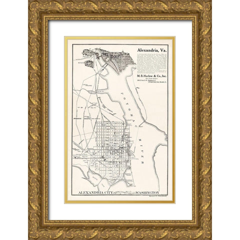 Alexandria Virginia - Harlow 1911 Gold Ornate Wood Framed Art Print with Double Matting by Harlow