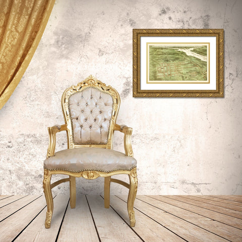 Alexandria Virginia - Gorman 1890 Gold Ornate Wood Framed Art Print with Double Matting by Gorman