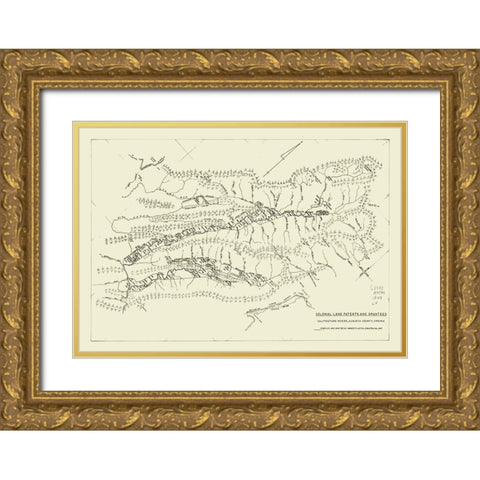 Augusta County Virginia - Leitch 1947 Gold Ornate Wood Framed Art Print with Double Matting by Leitch