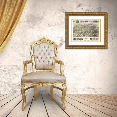 Bristol Virginia - Fowell 1912 Gold Ornate Wood Framed Art Print with Double Matting by Fowler