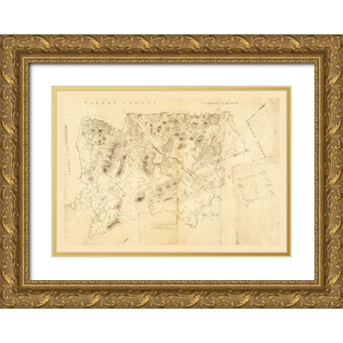 Fauquier County Virginia - Gilmer 1860 Gold Ornate Wood Framed Art Print with Double Matting by Gilmer
