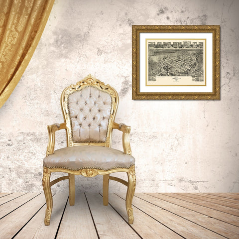 Franklin Virginia - Fowler 1907 Gold Ornate Wood Framed Art Print with Double Matting by Fowler