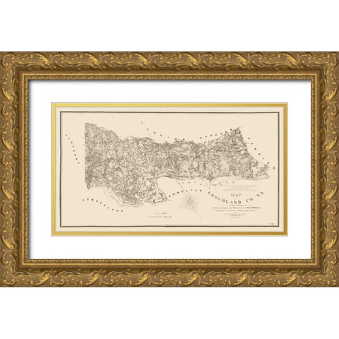 Goochland County Virginia - Cafsell 1863 Gold Ornate Wood Framed Art Print with Double Matting by Cafsell