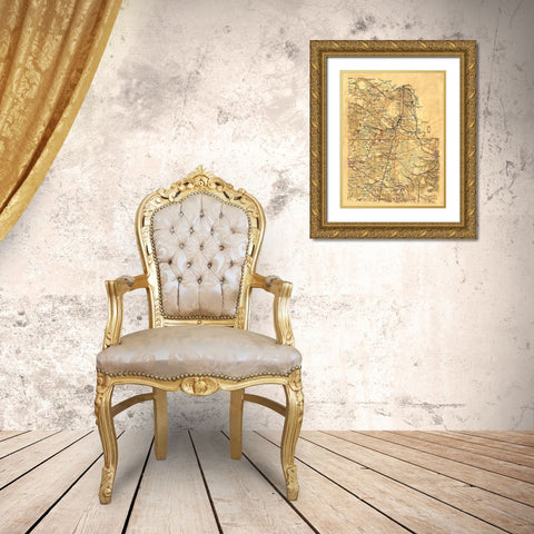 Hanover County Virginia - 1860 Gold Ornate Wood Framed Art Print with Double Matting by Unknown
