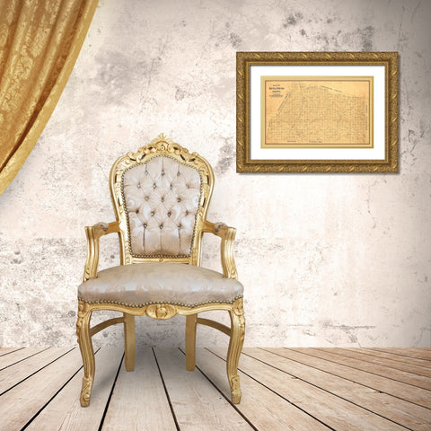 Macklenburg County Virginia - Hotchkiss 1860 Gold Ornate Wood Framed Art Print with Double Matting by Hotchkiss