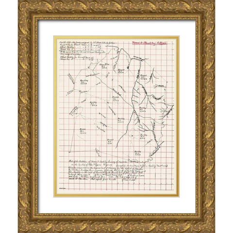 Moore Beckley Virginia - Moore 1874 Gold Ornate Wood Framed Art Print with Double Matting by Moore