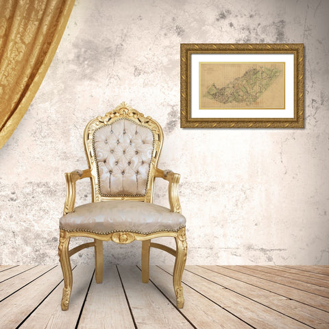 Orange County Virginia - Gilmer 1863 Gold Ornate Wood Framed Art Print with Double Matting by Gilmer