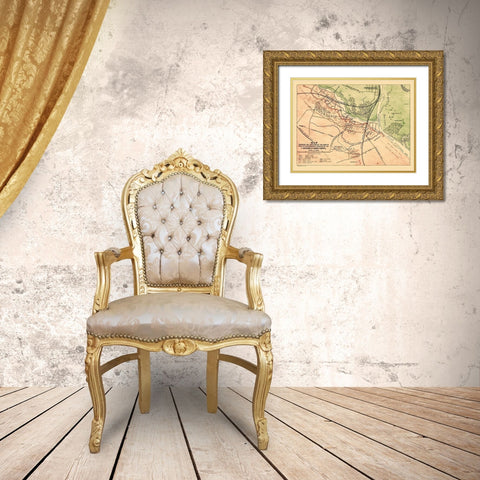 Petersburg Virginia - 1866 Gold Ornate Wood Framed Art Print with Double Matting by Unknown