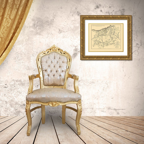 Petersburg Virginia - Michler 1865 Gold Ornate Wood Framed Art Print with Double Matting by Michler