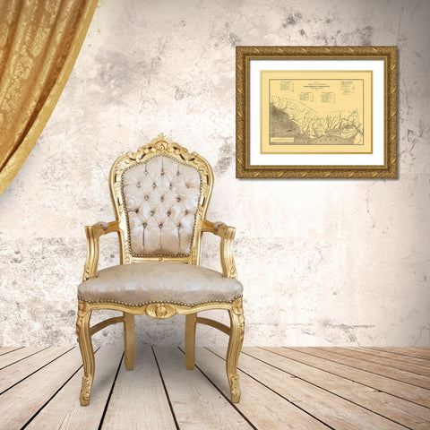 Philadelphia to Charleston, Routes of Comm Gold Ornate Wood Framed Art Print with Double Matting by Mc Clellan