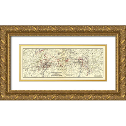 Richmond Petersburg Virginia - Filcher 1907 Gold Ornate Wood Framed Art Print with Double Matting by Filcher