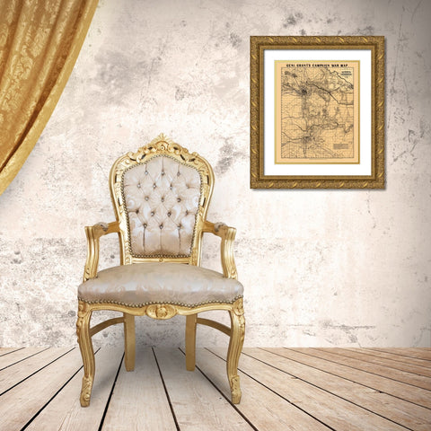 Richmond County Virginia - Bufford 1864 Gold Ornate Wood Framed Art Print with Double Matting by Bufford