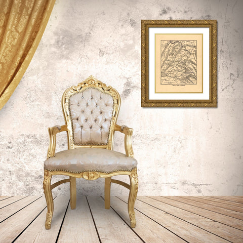 Seat of War Virginia 1865 Gold Ornate Wood Framed Art Print with Double Matting by Unknown