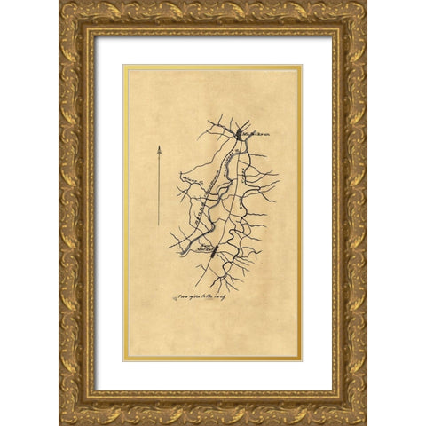 Shenandoah County Virginia - 1863 Gold Ornate Wood Framed Art Print with Double Matting by Unknown