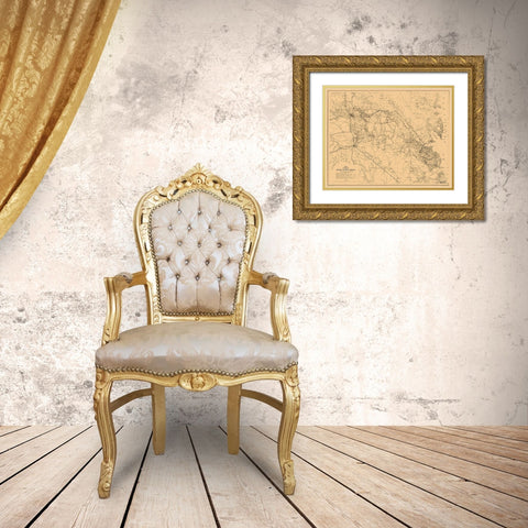 South Eastern Virginia - Cooke 1862 Gold Ornate Wood Framed Art Print with Double Matting by Cooke