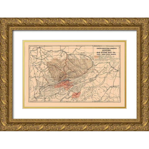 South Western Virginia - Nader 1892 Gold Ornate Wood Framed Art Print with Double Matting by Nader